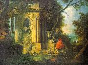 Jacques de la Joue Park Scene oil on canvas